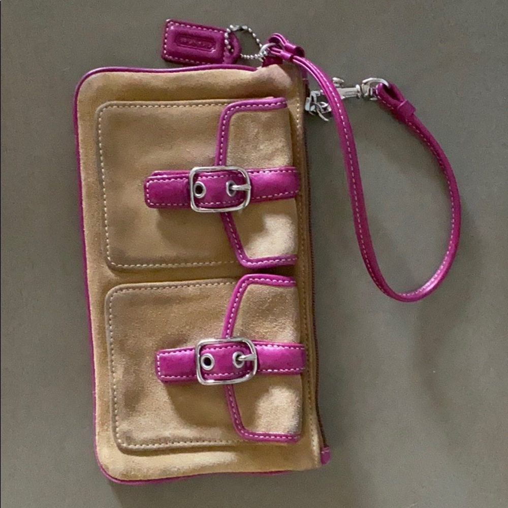 Leather coach wristlet
